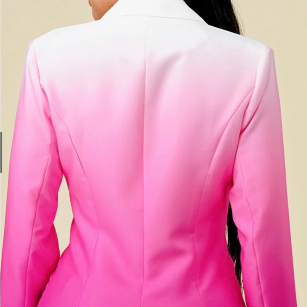 KAILIER Women’s Ombre Pink Blazer Jacket and matching shorts. Size small - Picture 2 of 11